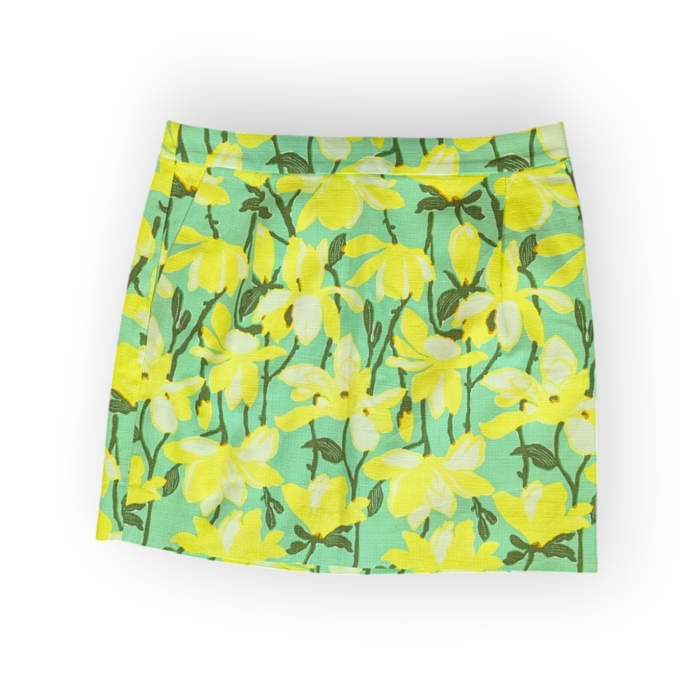 J. Crew Cotton Bright Skirt Yellow Green Size 10 Factory